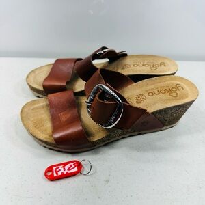 Yokono Wedge Sandals Leather Size 9 Made in Spain Boho